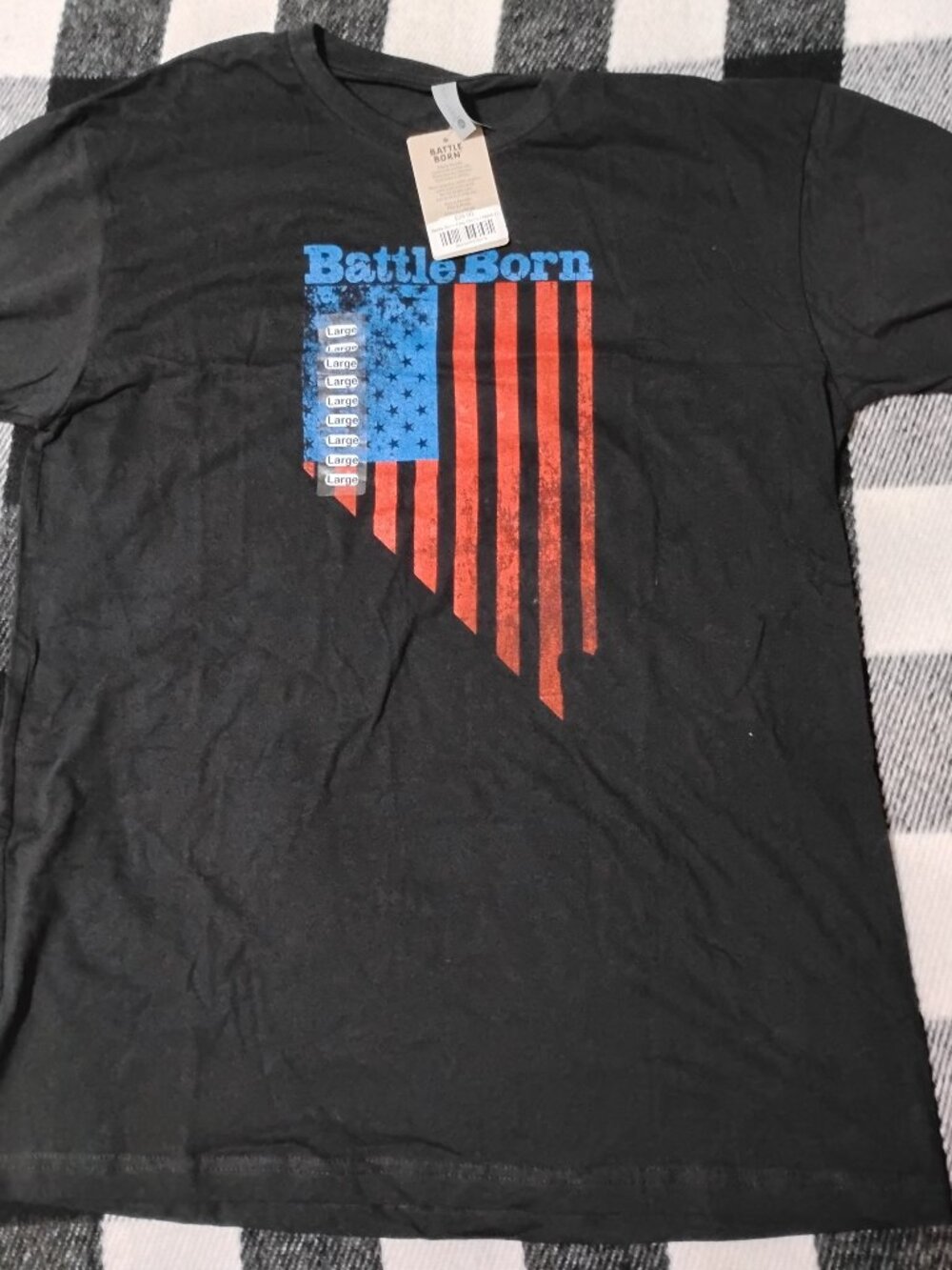 BNWT Next Level Apparel "Battle Born" Nevada Flag Tee
